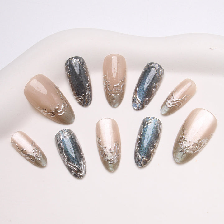 Elegant Glittering Press-On Nails Kalsten