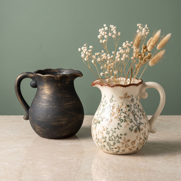 Elegant ceramic jug with floral patterns Kalsten
