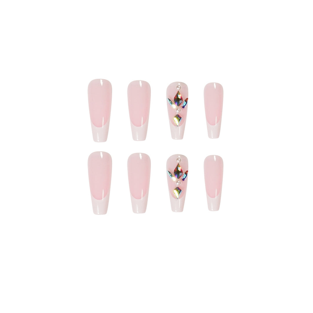 Premium Nail Extensions with Elegant Designs and Glitter Accents Kalsten