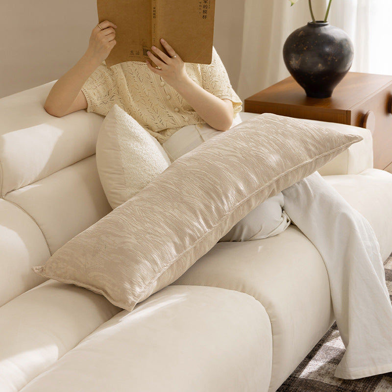 Long lumbar decorative cushion with bouclé cover and soft filling Kalsten
