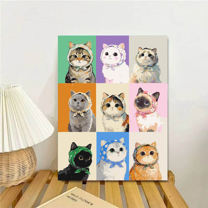 Cat-Themed Illustrated Wall Art Print Kalsten