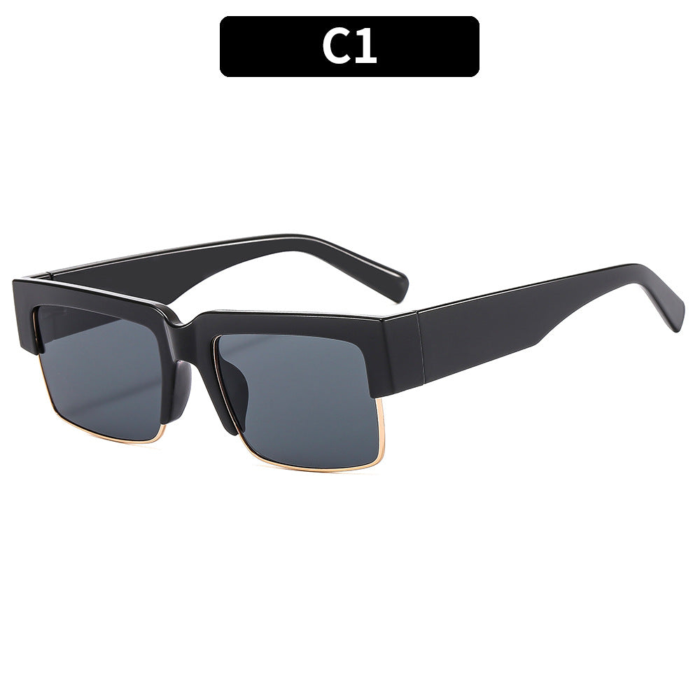 Bold Angular Square Frame Sunglasses