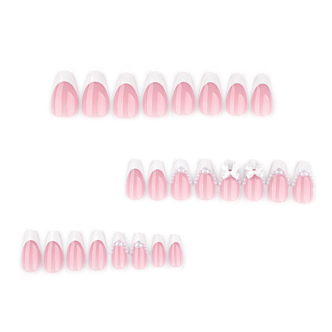 Artful Nail Extensions with Bead and Bow Designs Kalsten