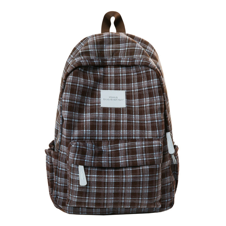 Checked Patterned Casual School Backpack Kalsten
