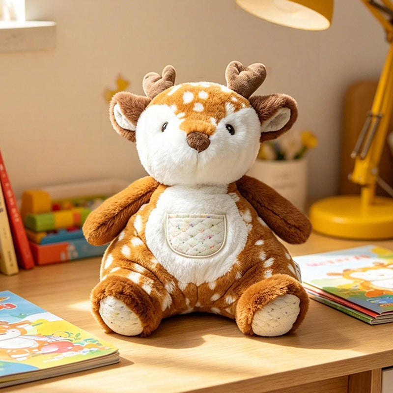 Plush Sit-Ready Puppy Nursery Companion with Quilted Front Pocket and Bean-Fill Base Kalsten