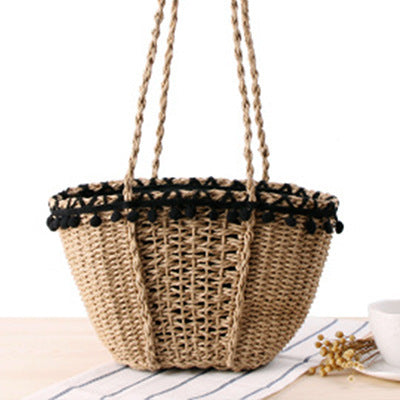 Basket bag with decorative, fringed edge Kalsten