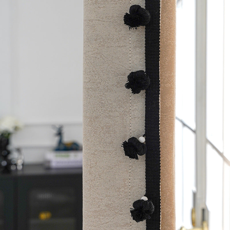 Decorative curtain trim with pompons Kalsten