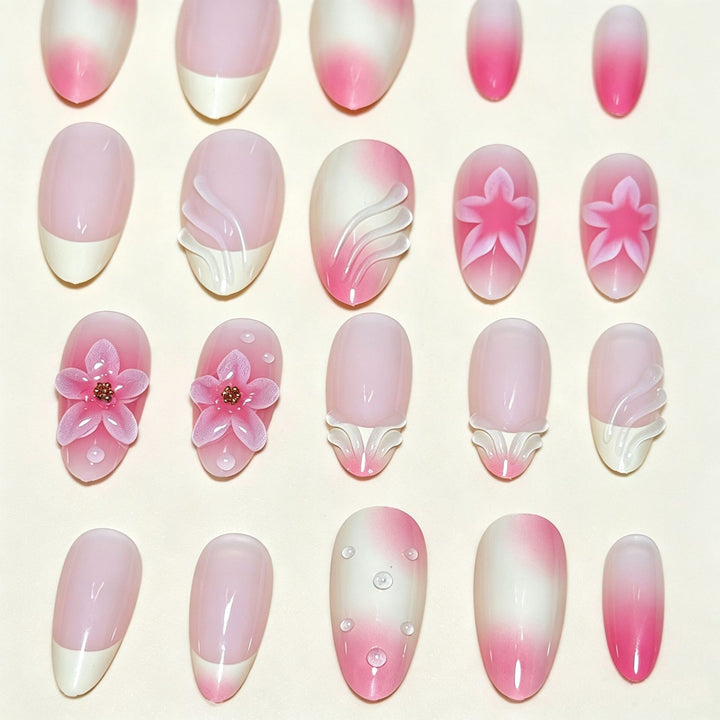 Elegant Press-On Nail Tips with Decorative Bow Kalsten