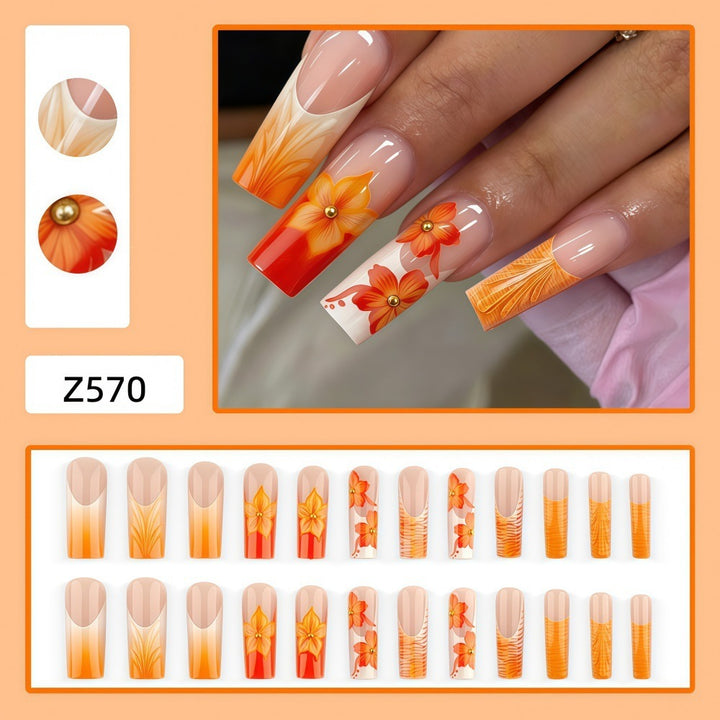 Nail art with floral accents and glitter Kalsten