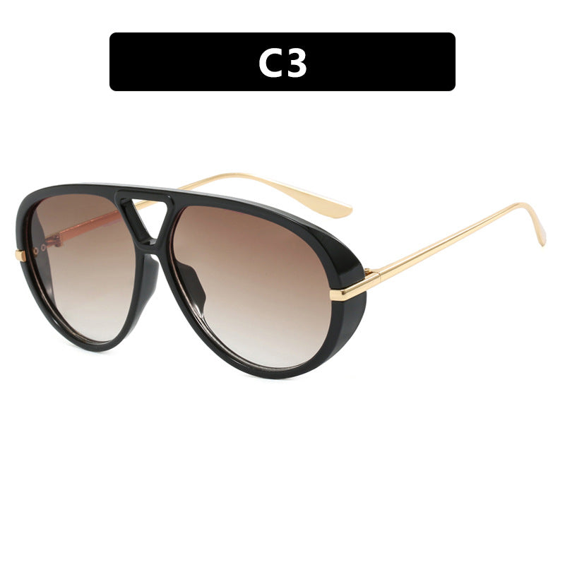 Women's oversized sunglasses with elegant plastic frame and mirrored lenses Kalsten