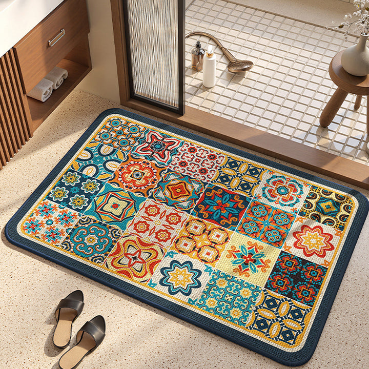 Vintage Floral Pattern Area Rug