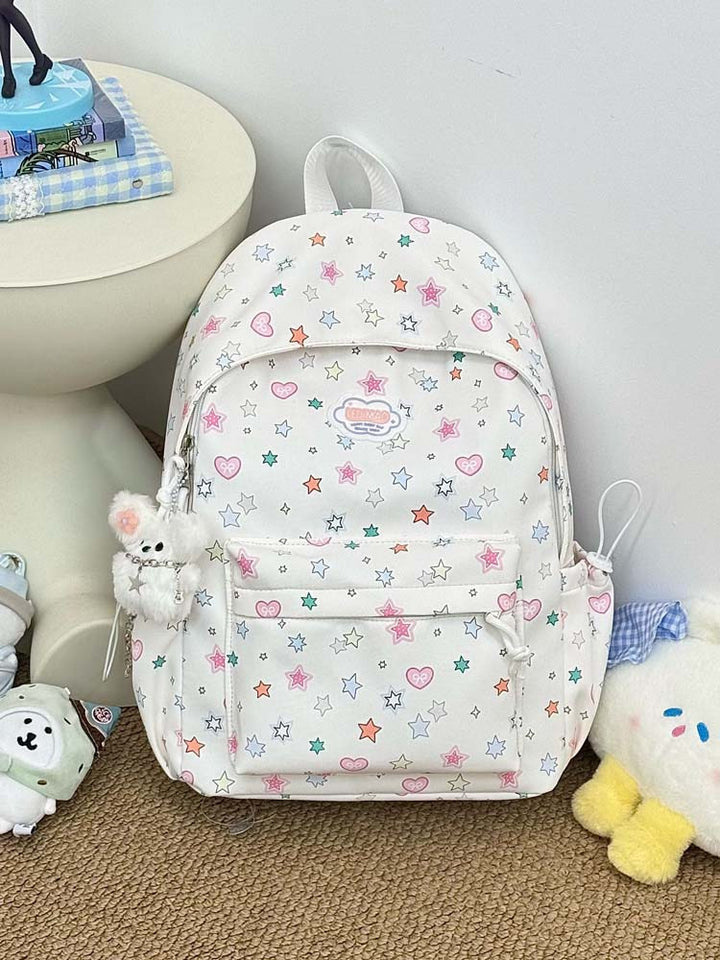 Cute Star and Heart Patterned Backpack