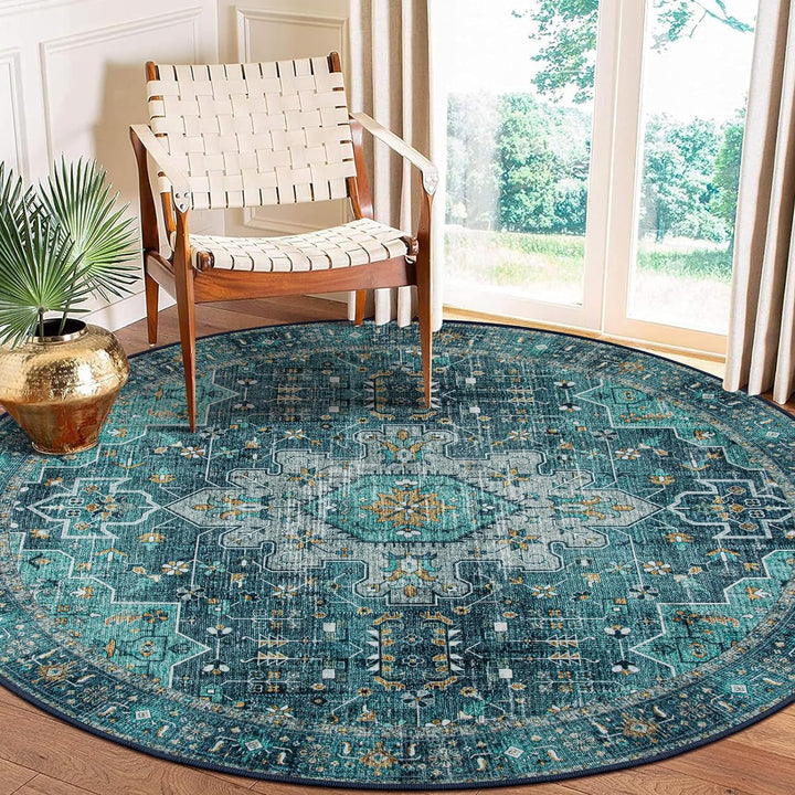 Vintage-Inspired Round Area Rug