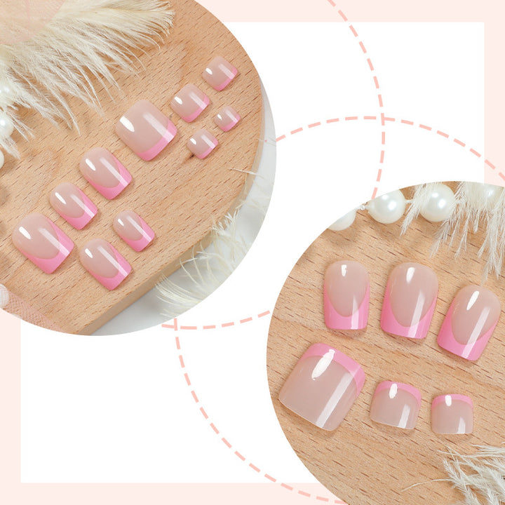 Premium French Tip Press-On Nails Set with Elegant Gradient Design Kalsten