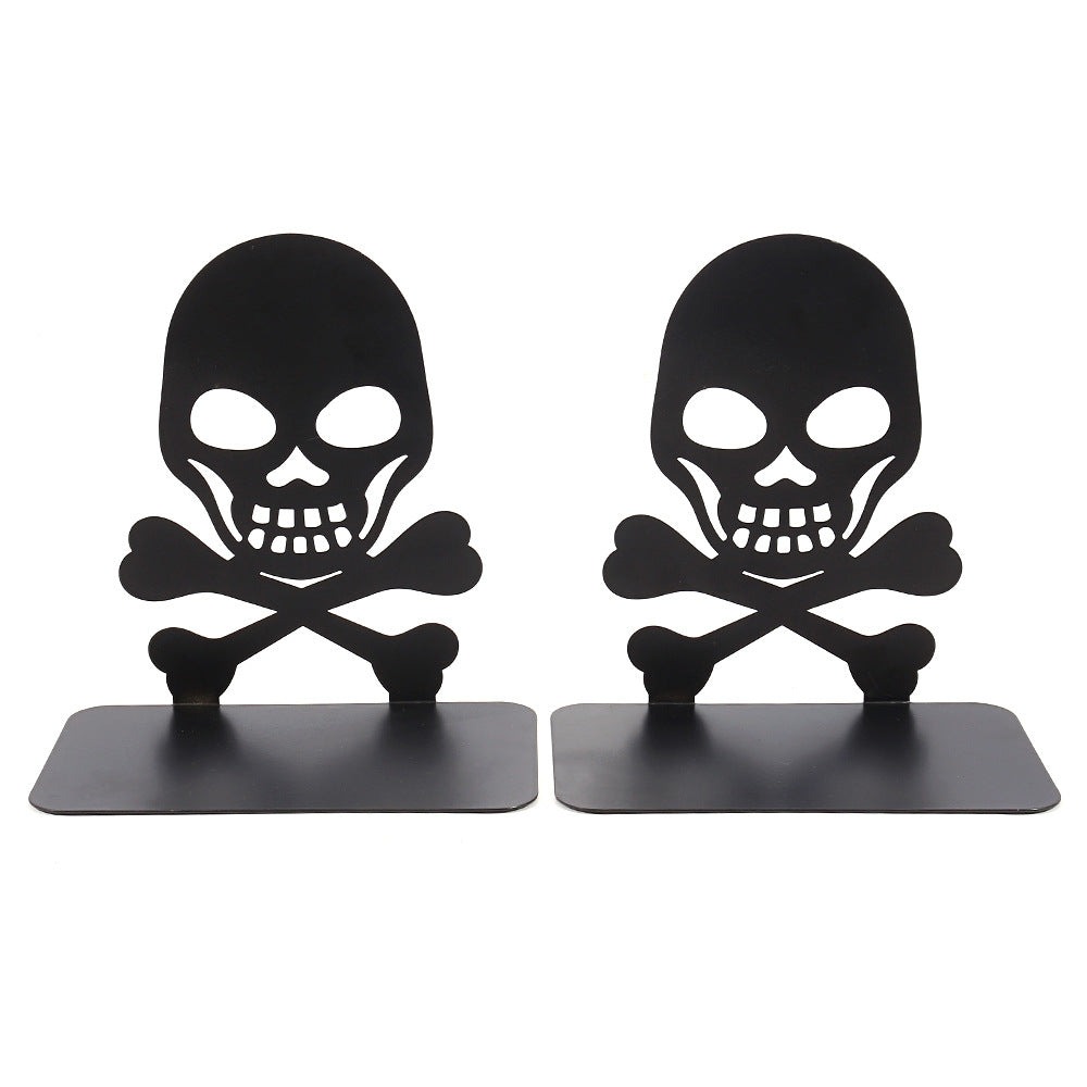 Artistic Skull-Themed Bookends