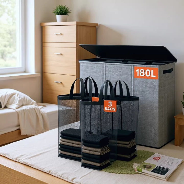 Laundry separation system with practical shopping bags Kalsten