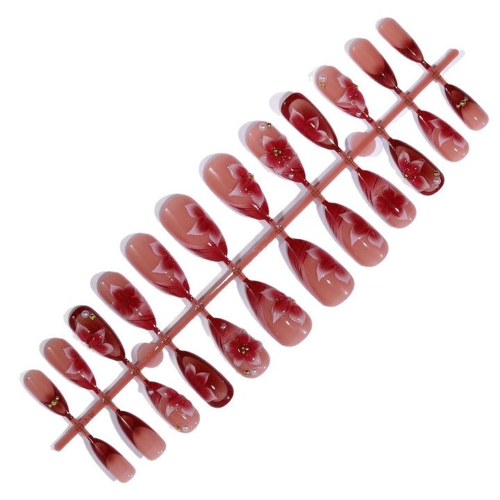 Floral Accent Stiletto Nail Art Extensions Kalsten