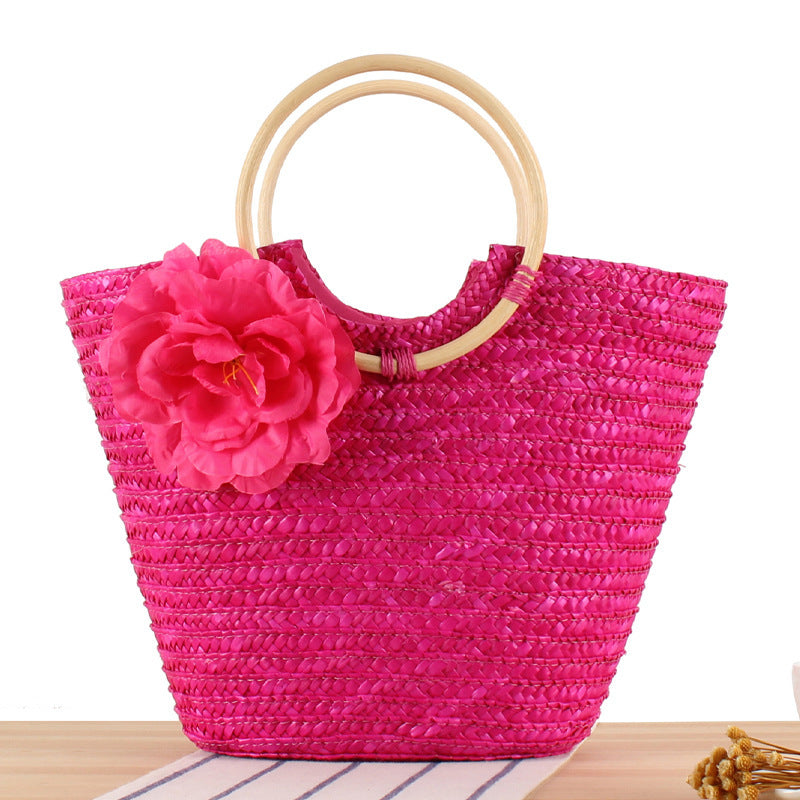 Basket bag with decorative floral design Kalsten