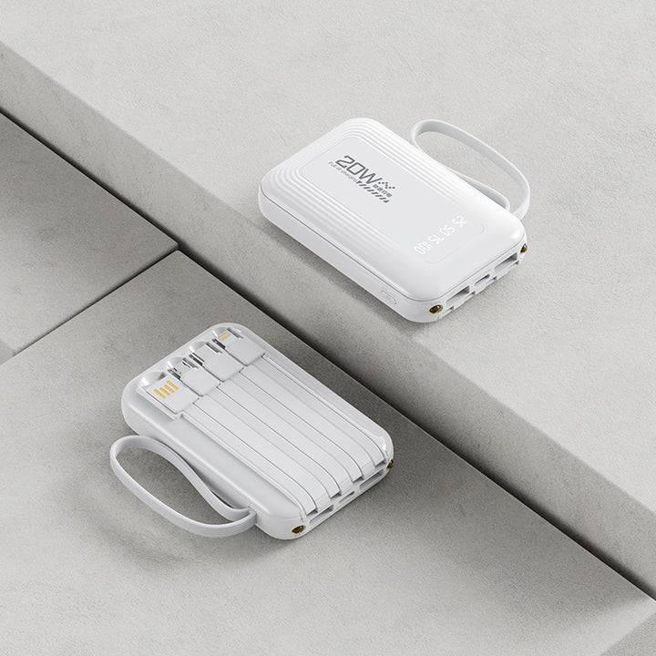 Portable power bank with integrated cable system and LED display Kalsten