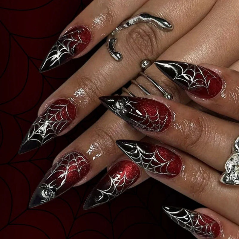 Artistic Spooky-Themed Press-On Nails Kalsten