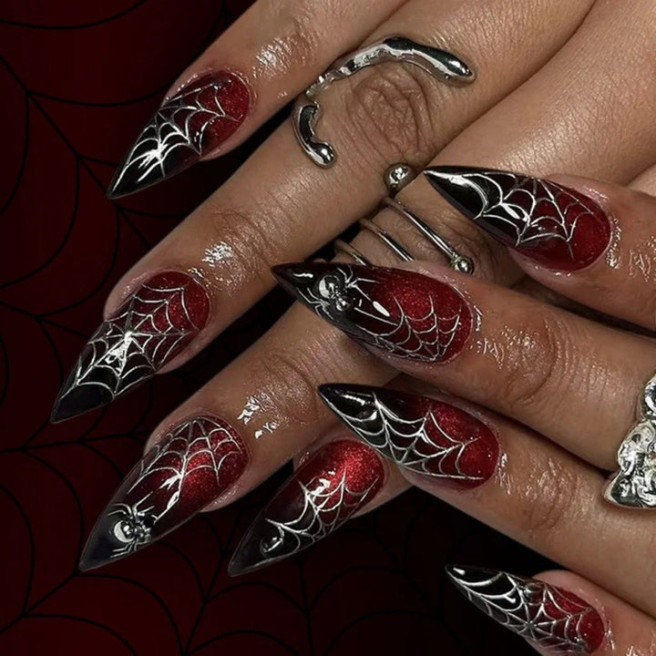 Artistic Spooky-Themed Press-On Nails Kalsten
