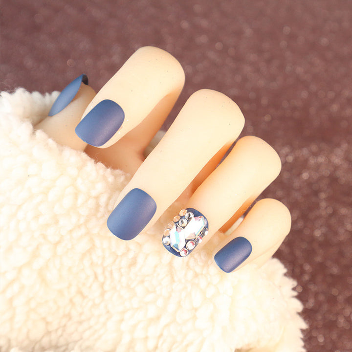 Matte Press-On Nail Set with Rhinestone Accents Kalsten