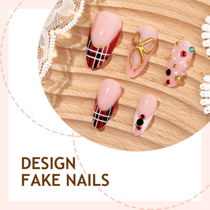 Acrylic nail set with luxurious decorations Kalsten