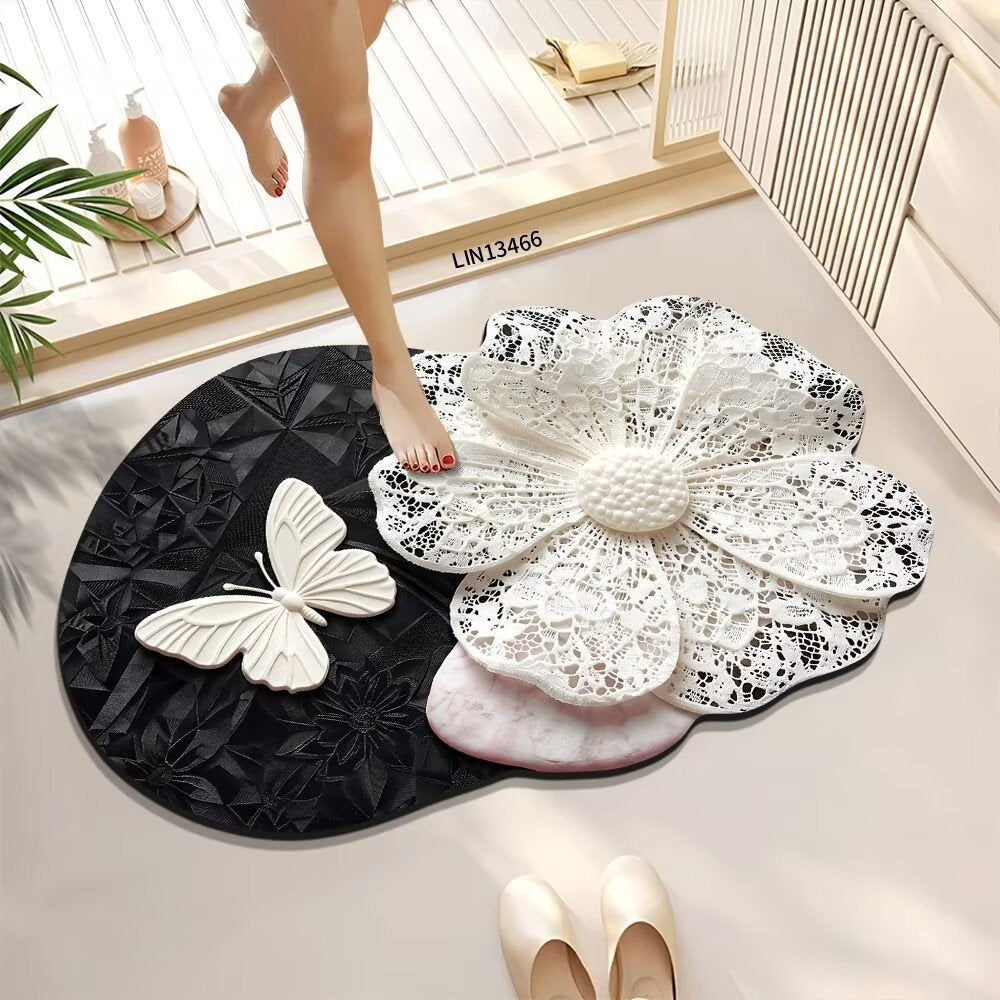 Decorative Floral Bath Mat