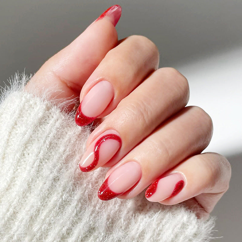 Stylish French Tip Press-On Nails Set Kalsten
