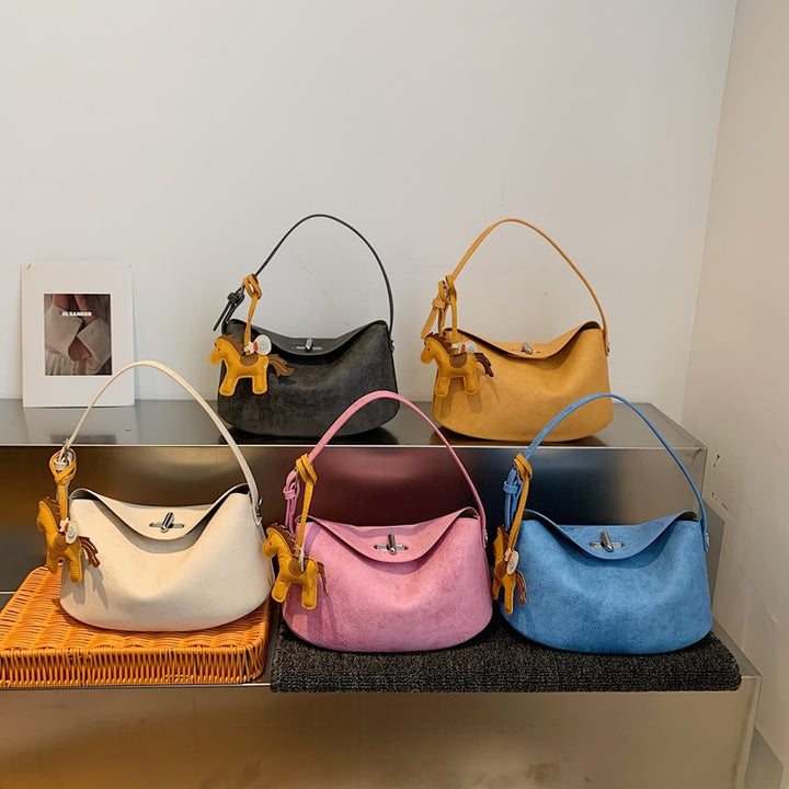 Elegant Soft-Suede Shoulder Bag Kalsten