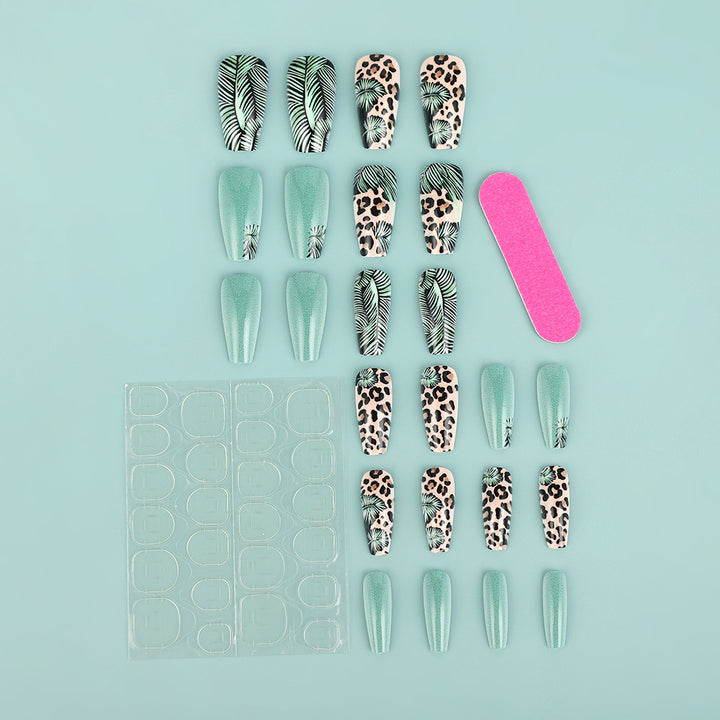 Creative artificial nails with tropical and animal design Kalsten