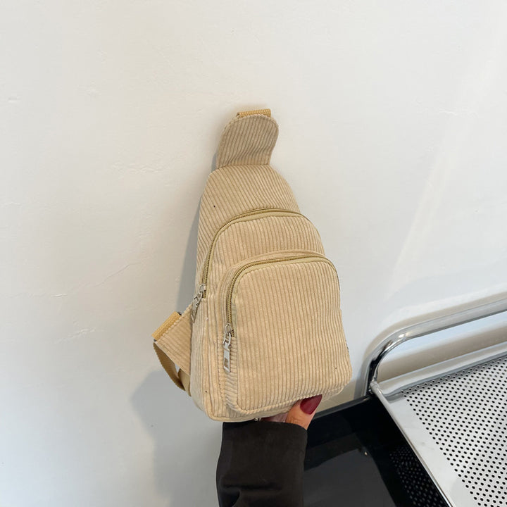 WoMulti-Compartment Corduroy Sling Bag Kalsten