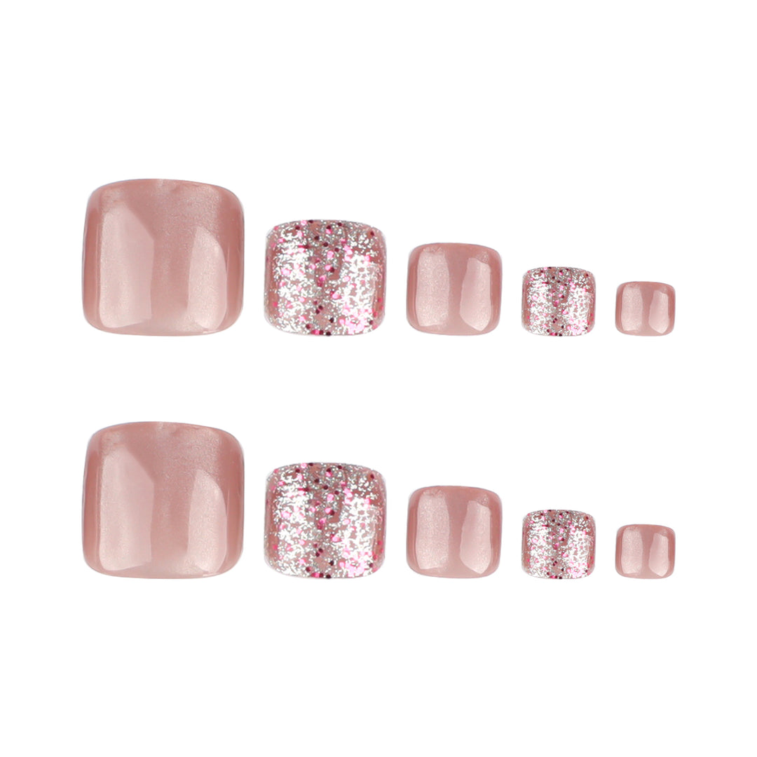 Artistic toenail design with glitter accents Kalsten