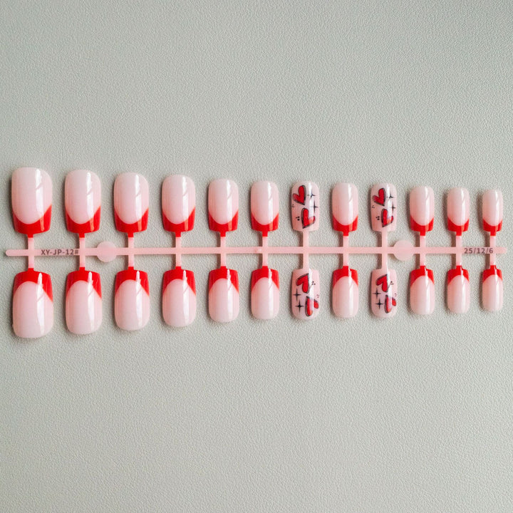 Artistic Heart Accent Acrylic Nail Art