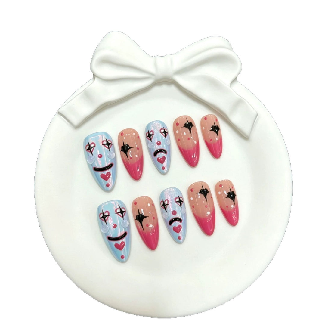 Creative Clown-Inspired Press-On Nails Set