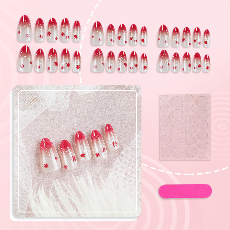 Artistic Ombre Leaf Press-On Nail Set Kalsten