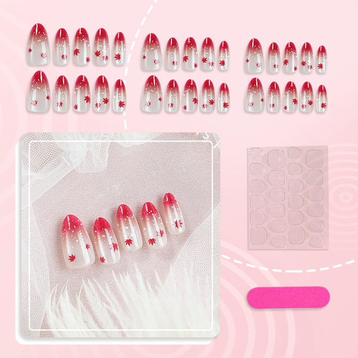 Artistic Ombre Leaf Press-On Nail Set Kalsten