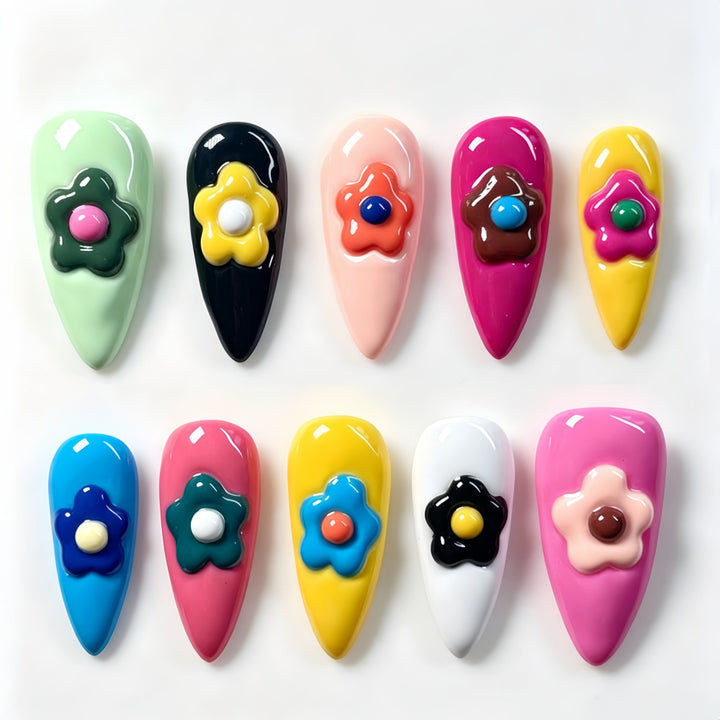Creative Nail Art Set with Floral 3D Applications Kalsten