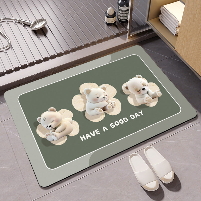 Mermaid-Themed Memory Foam Bath Mat Kalsten