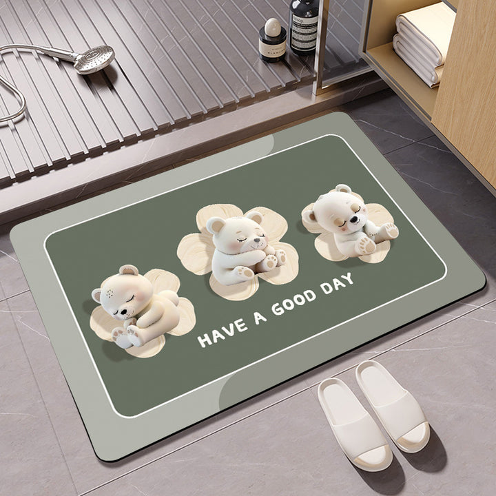 Mermaid-Themed Memory Foam Bath Mat Kalsten