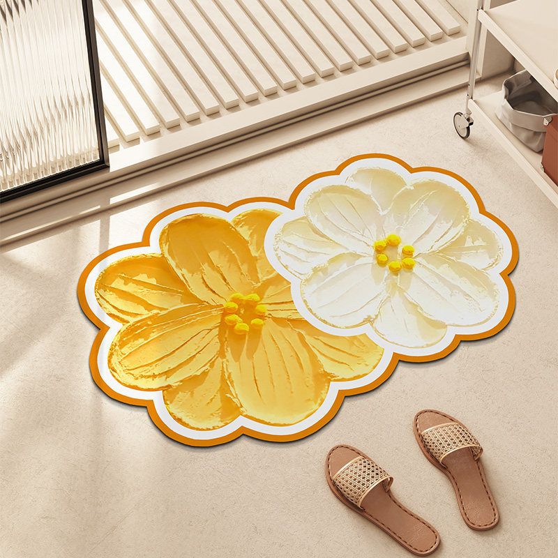 Flower-Shaped Plush Bath Mat Kalsten