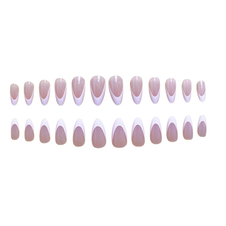 Elegant French Tip Almond-Shaped Nail Extensions Kalsten