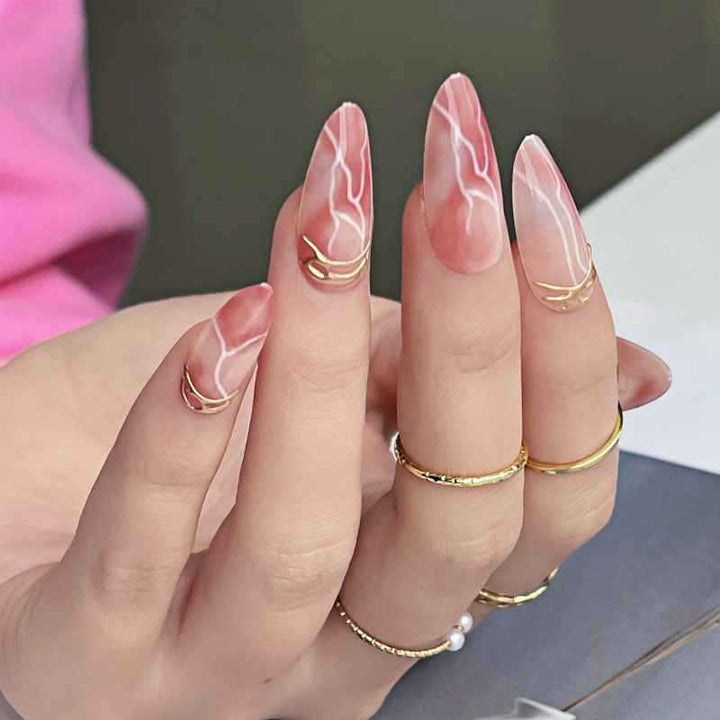 Premium Marble Effect Press-On Nail Set Kalsten