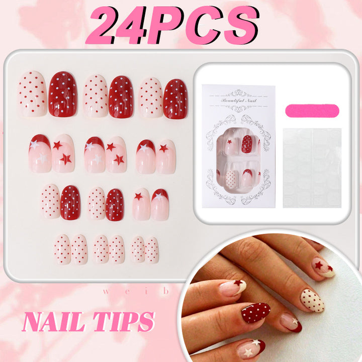 Decorative Star-Pattern Press-On Nails Kalsten