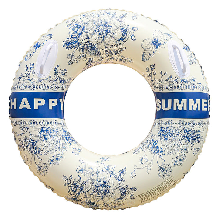 Unisex Elegant Swim Ring with Floral Motifs Kalsten