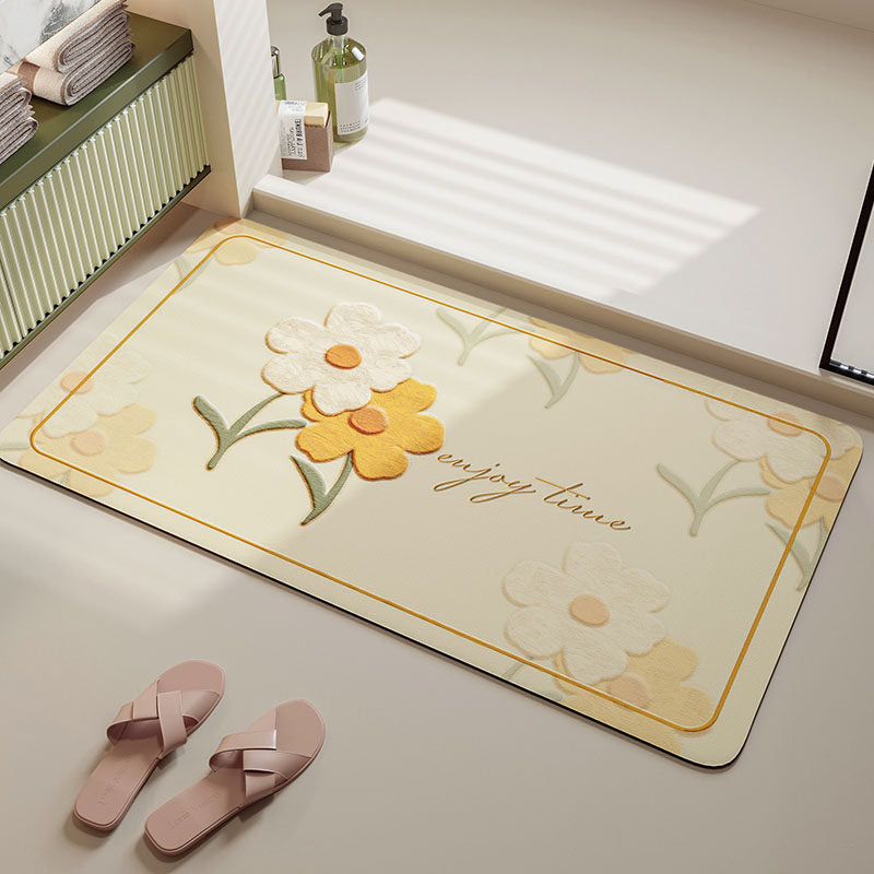 Soft Floral Bath Mat Kalsten