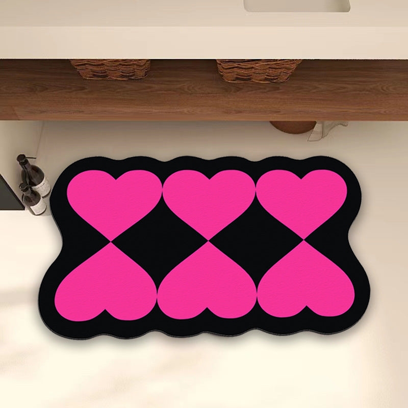 Elegant Heart-Shaped Bath Mat