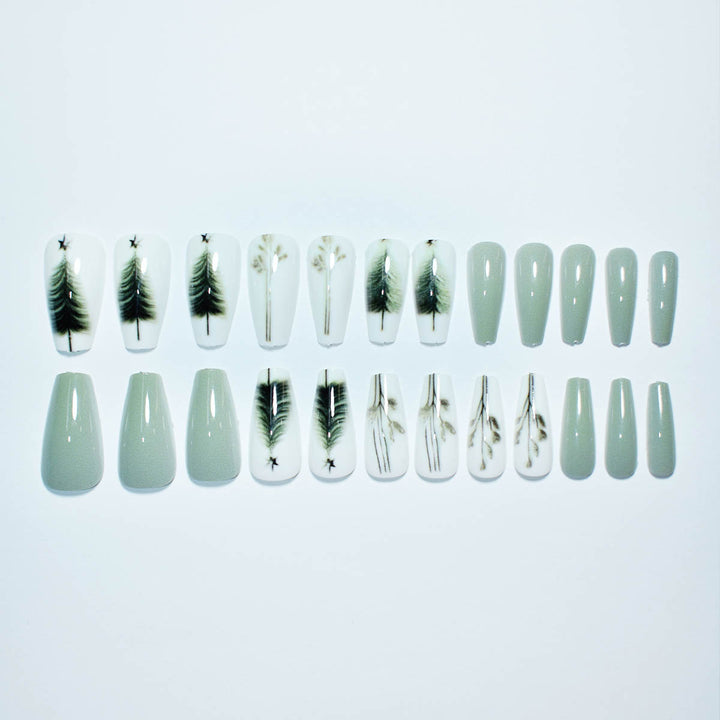 Artistic Botanical Press-On Nail Art Kalsten