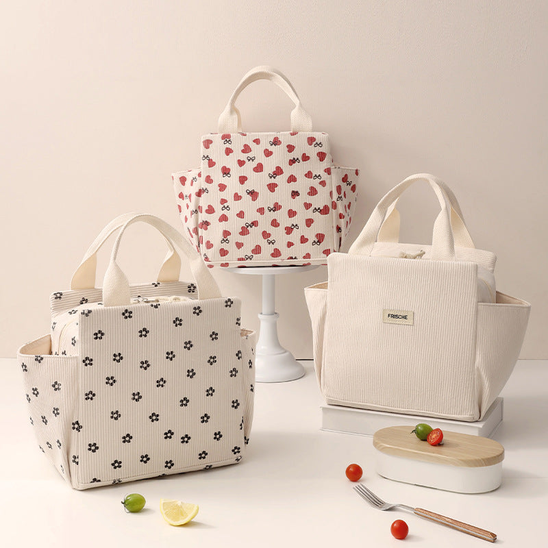 Insulated Heart Print Lunch Tote Kalsten