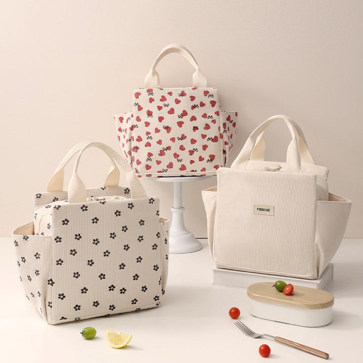 Insulated Heart Print Lunch Tote Kalsten